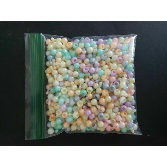 Vintage 1970's Pop Beads About 3 ounce Bag of Pink Pastels Orange - Picture 3 of 4